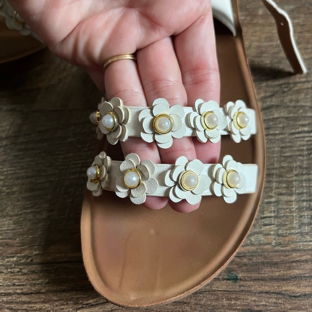 Sandals Bundle White Floral + Glitter Jelly Beach Shoes Lot girls size 3 - Picture 5 of 14